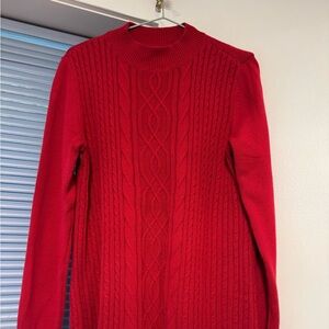 KAREN SCOTT medium size ladies crew neck cable knit sweater